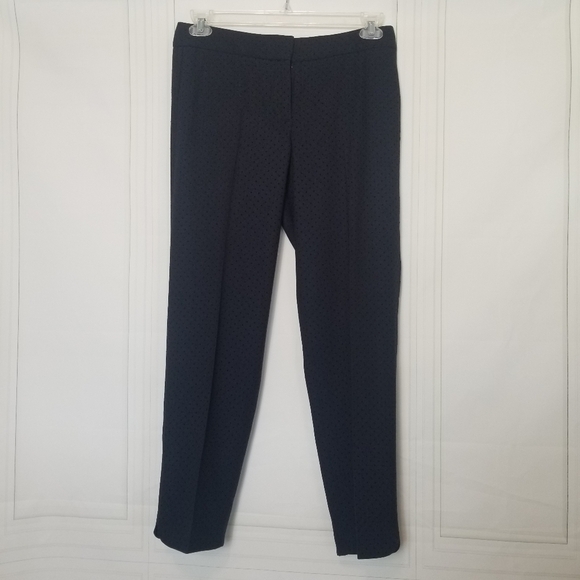 TALBOTS Hampshire Navy Blue Eyelet Look Ankle Cropped Pants - Picture 3 of 16